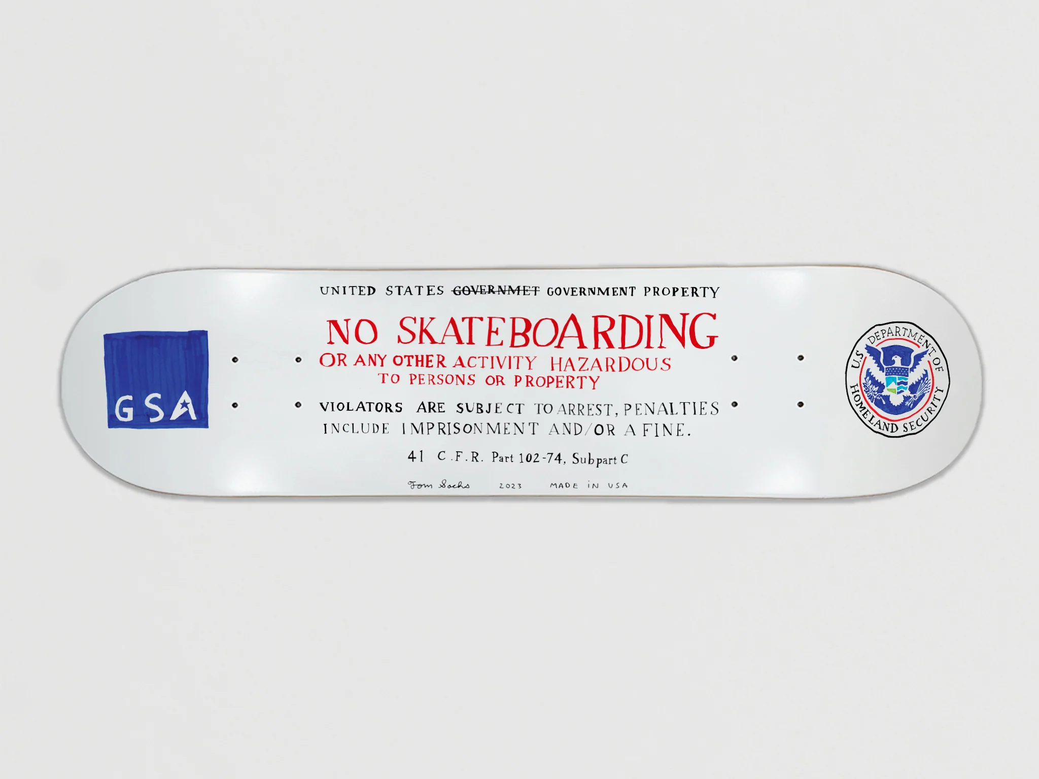 No Skateboarding Skateboard Deck - Image 3